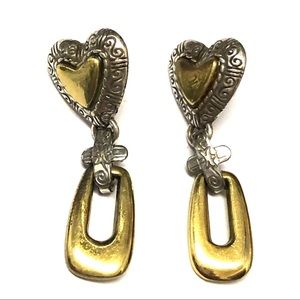 Brighton Heart Gold Silver Earrings